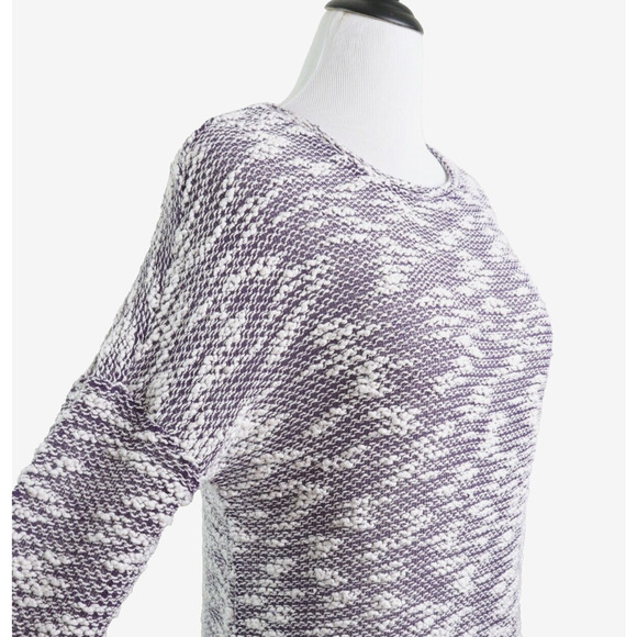 Fabletics Size L Juliette Popcorn Pullover Sweater Purple Cream - Picture 8 of 10